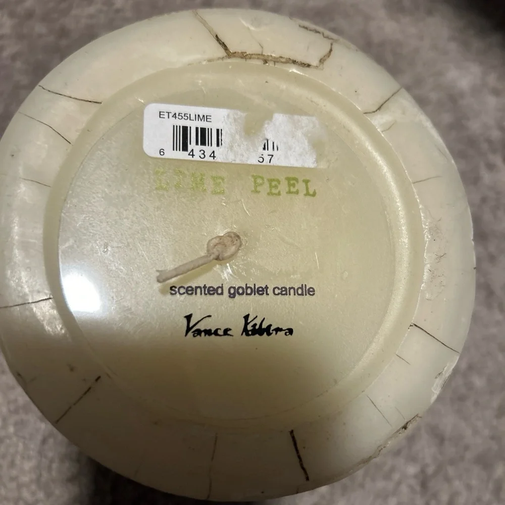 Vance Kitira Elephant Tusk Goblet Candle Lime Peel